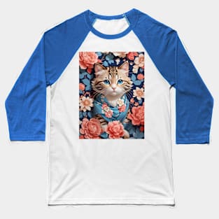 Cat in flowers Baseball T-Shirt